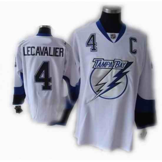 Tampa Bay Lightning Jersey #4 Vincent Lecavalier White color C patch